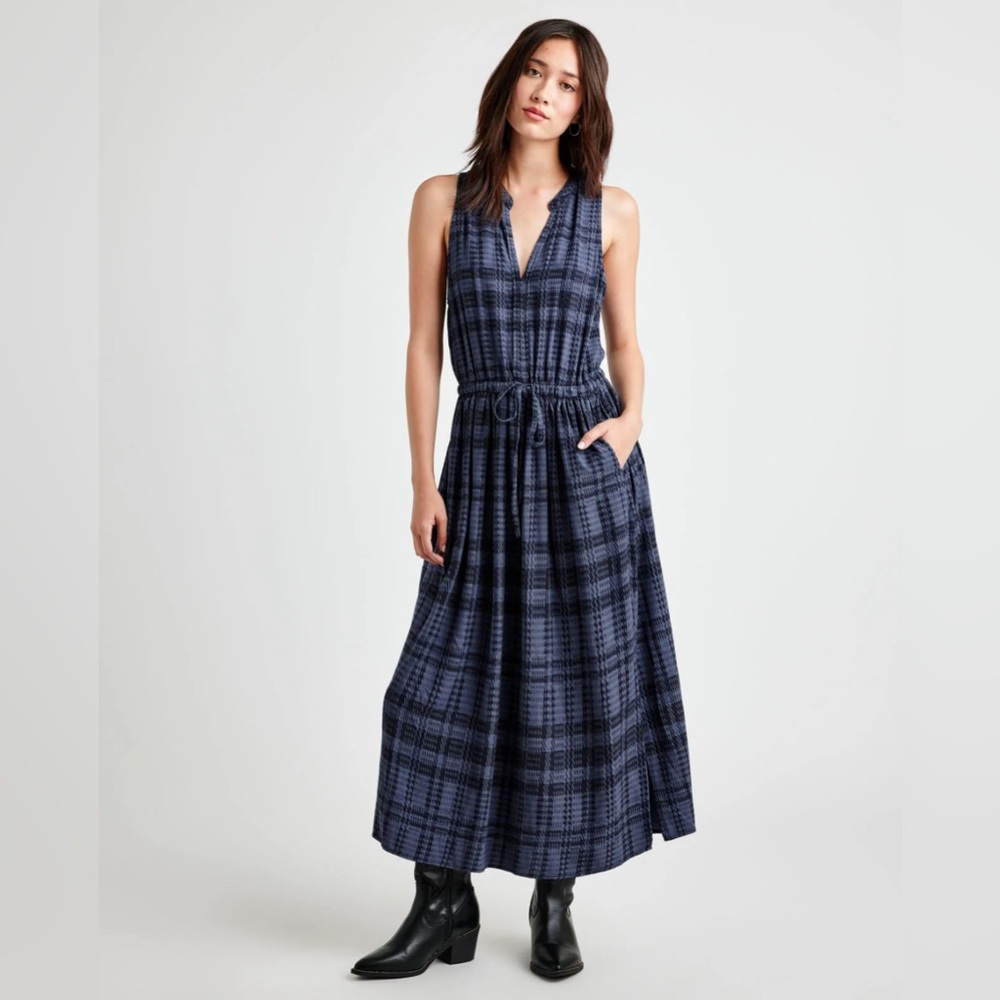 Splendid Cleo Plaid Maxi Dress NWT